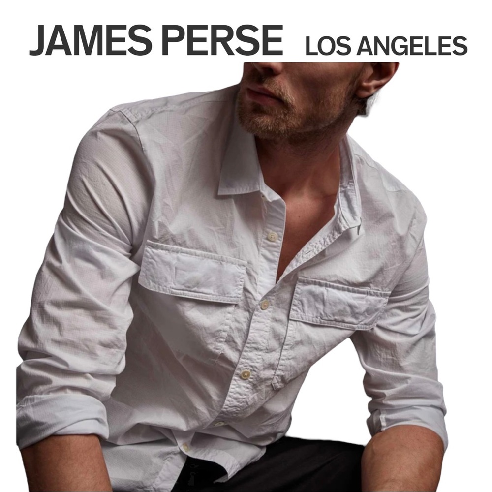 NWT Standard James Perse Men's Cotton Western Button Down Shirt, M/2